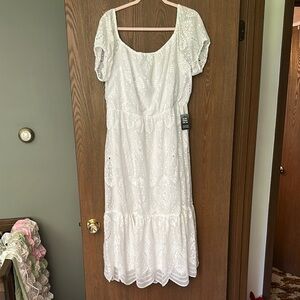 Express White Eyelet Maxi Dress